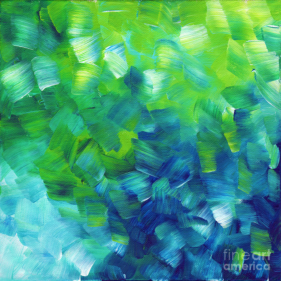 Abstract Painting - Abstract Art Original Textured Soothing Painting SEA OF WHIMSY I by MADART by Megan Aroon