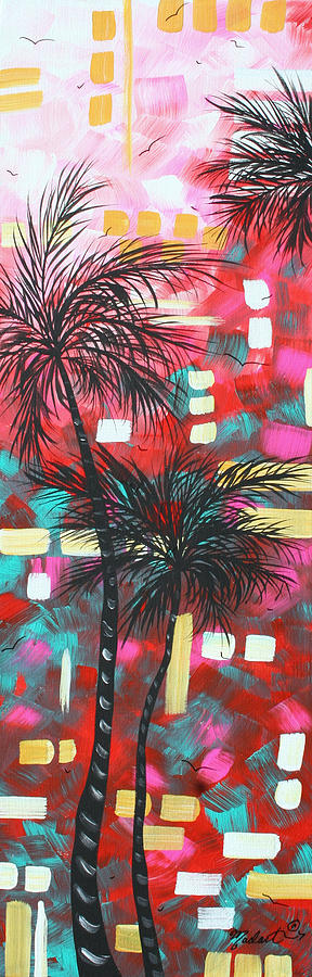 Abstract Art Original Tropical Landscape Painting FUN IN THE TROPICS by MADART Painting by Megan Aroon