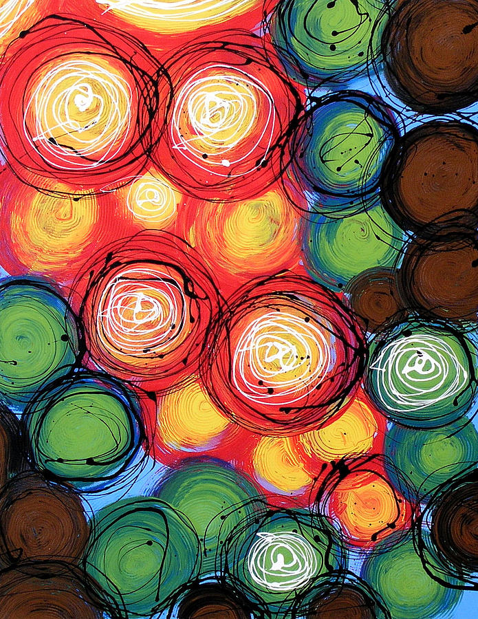 Abstract Art Print ... Crazy Circles Painting by Amy Giacomelli