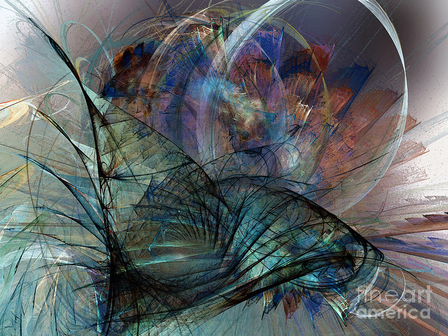 Abstract Digital Art - Abstract Art Print In the Mood by Karin Kuhlmann