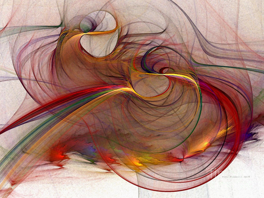 Abstract Digital Art - Abstract Art Print Inflammable Matter by Karin Kuhlmann