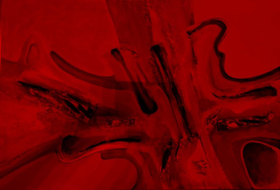 Abstract Art Red Painting by Rob Hans