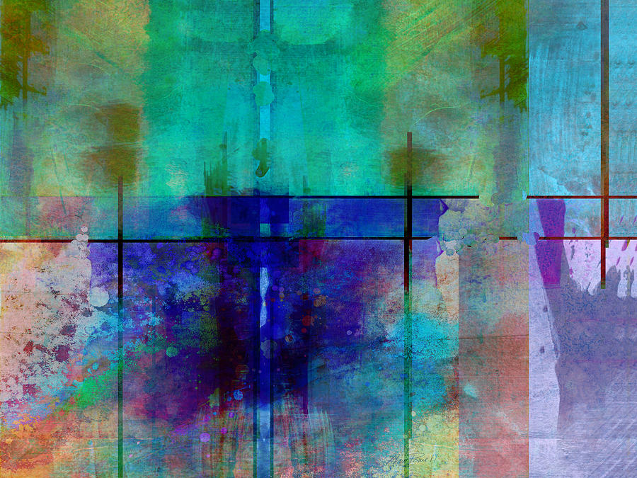 Abstract Digital Art - abstract - art- Rhapsody in Blue by Ann Powell
