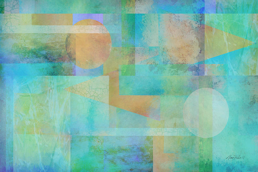 Abstract Digital Art - abstract art Tahitian Blue by Ann Powell