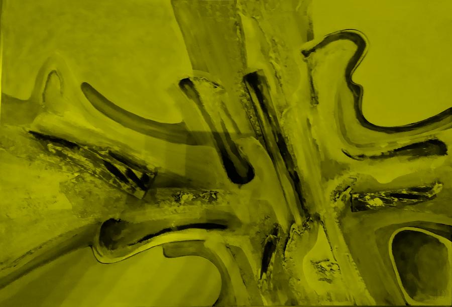 Abstract Art Yellow Painting by Rob Hans