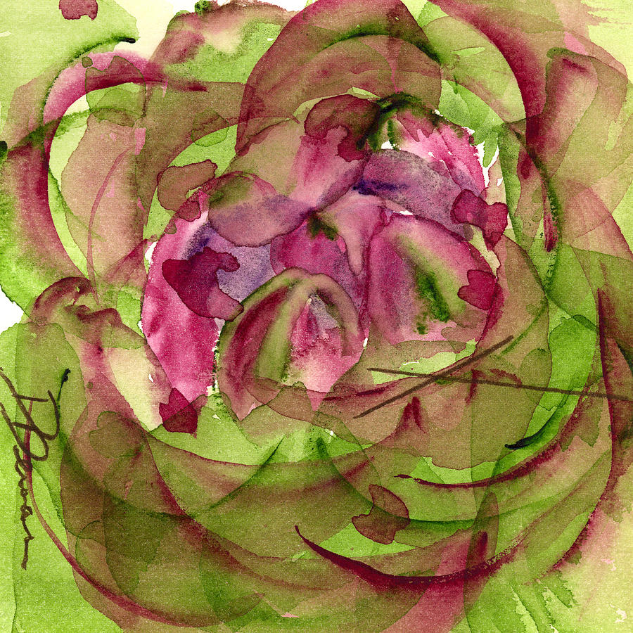 Abstract Artichoke Painting by Dawn Derman