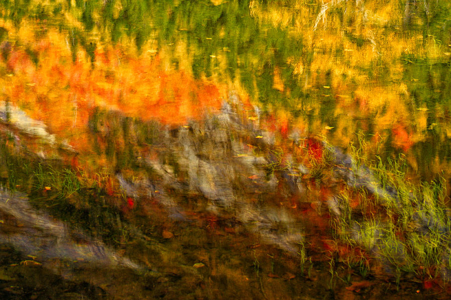 Abstract Photograph - Abstract Autumn Reflections  by Jeff Sinon