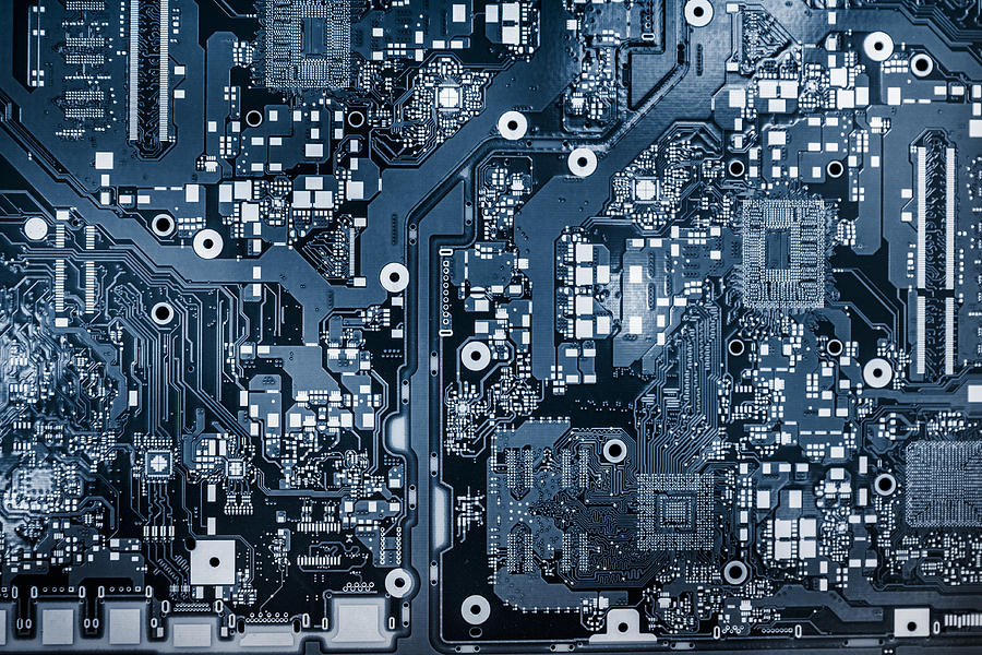 Abstract background with computer circuit board Photograph by Chinaface