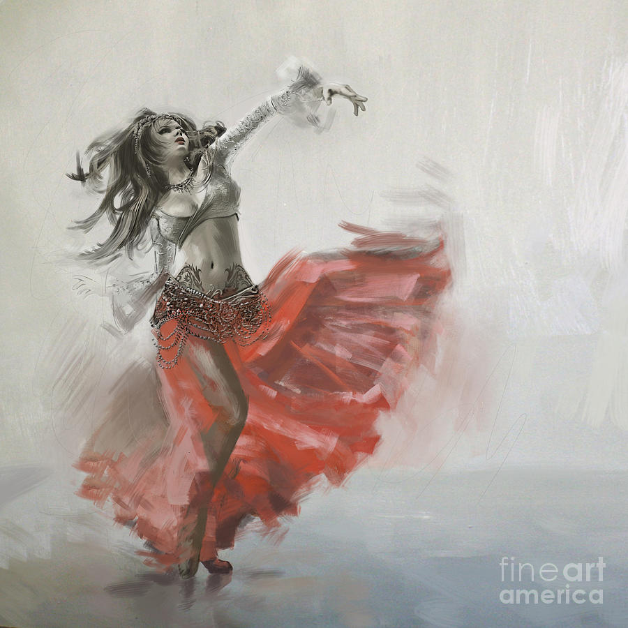 Abstract Belly Dancer 19 Painting by Mahnoor Shah