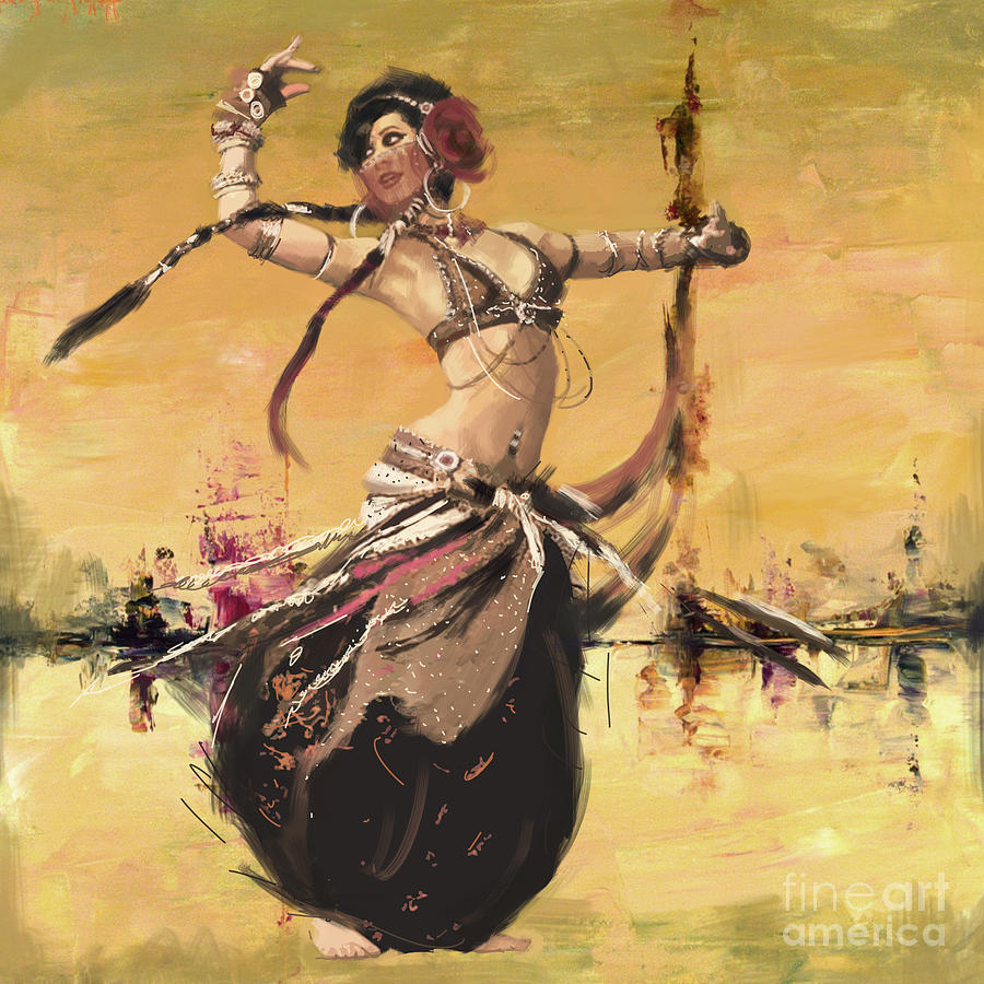 Abstract Belly Dancer 2 Painting by Mahnoor Shah