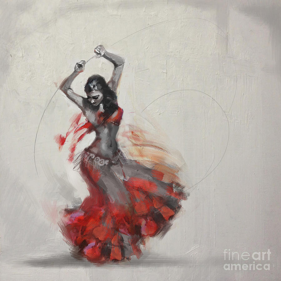 Abstract Belly Dancer 21 Painting by Mahnoor Shah
