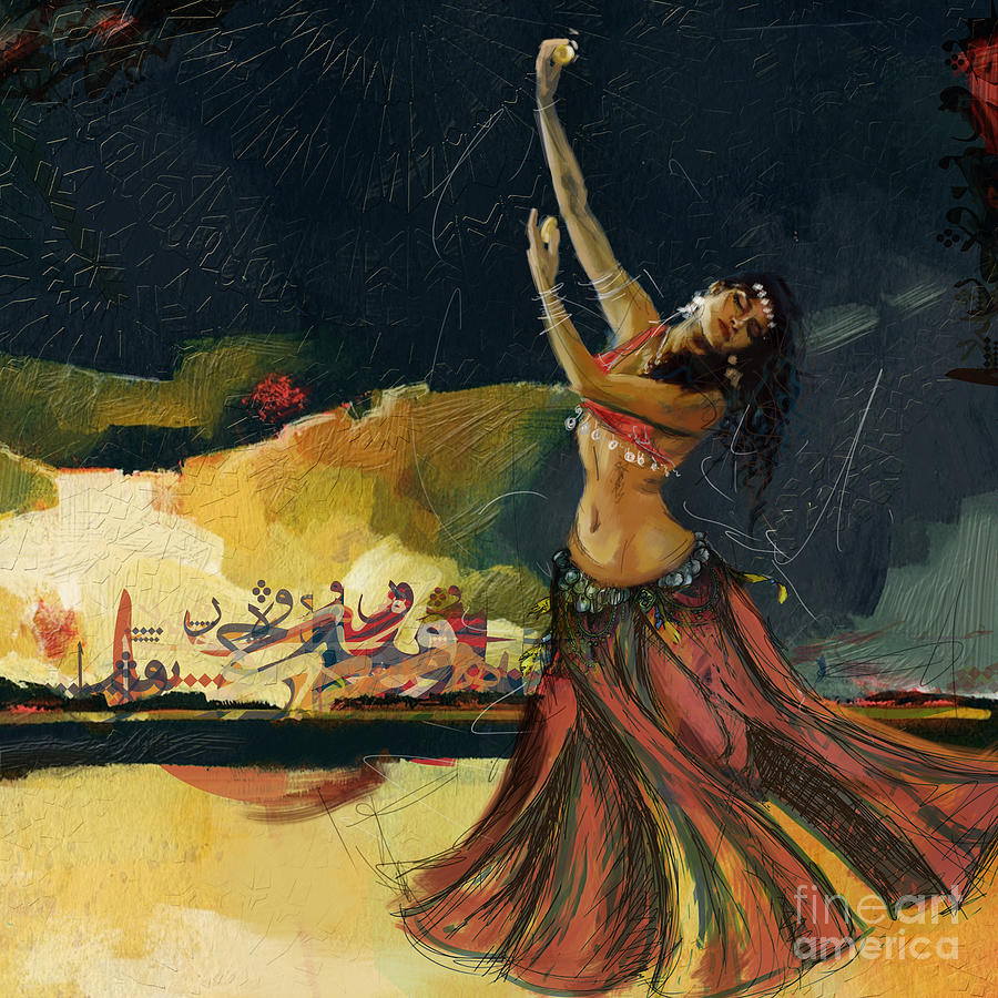 Abstract Belly Dancer 5 Painting by Mahnoor Shah