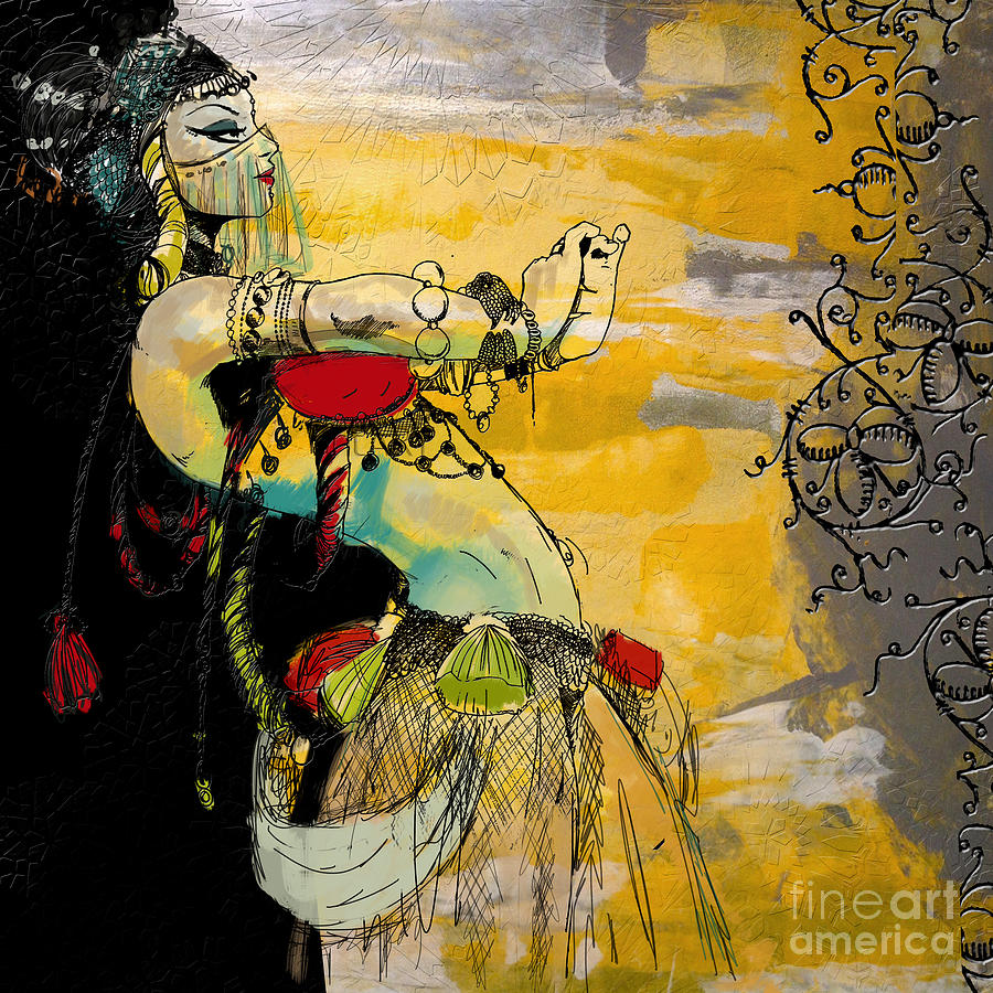 Abstract Belly Dancer 6 Painting by Mahnoor Shah