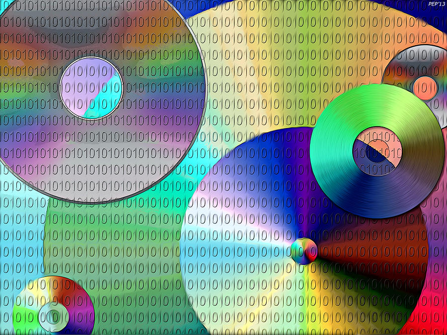 Abstract Binary Disks Digital Art by Phil Perkins
