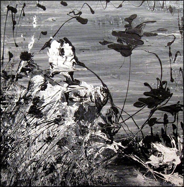 Abstract Black n White Painting by Miracle Morillo