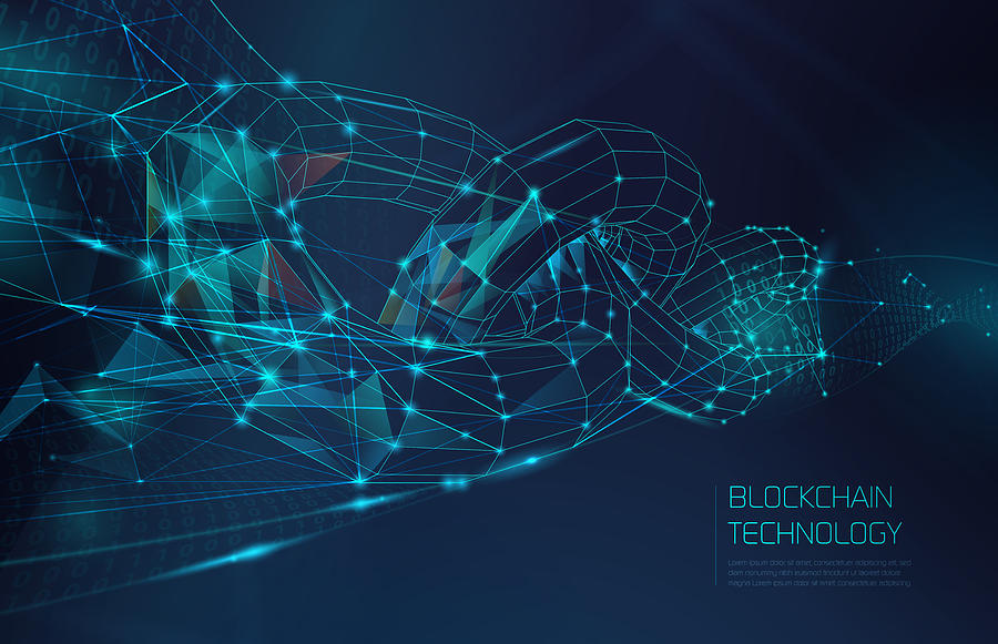Abstract Blockchain Network Background Drawing by AF-studio