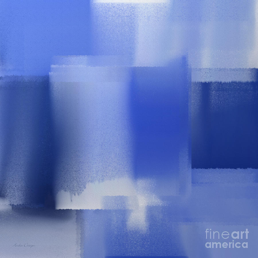 Abstract Blue 1 Square Digital Art by Andee Design