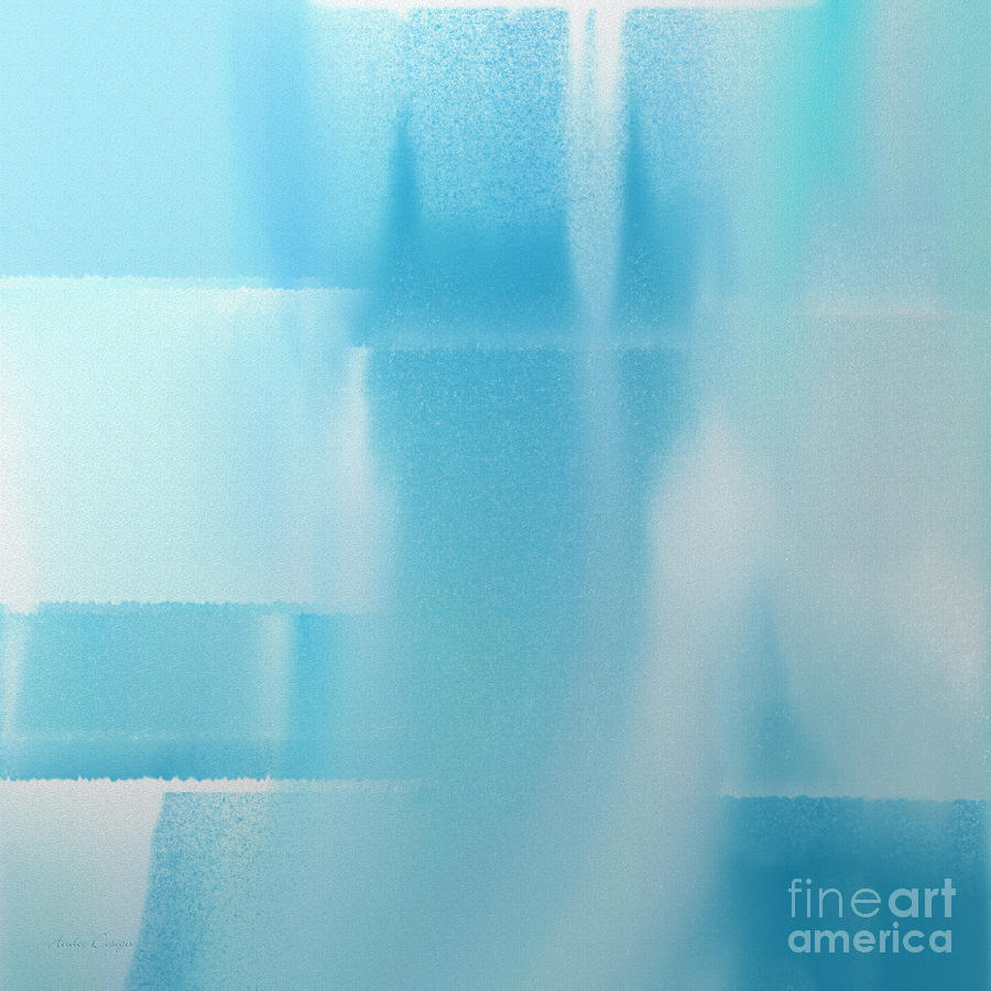Abstract Blue 2 Square Digital Art by Andee Design