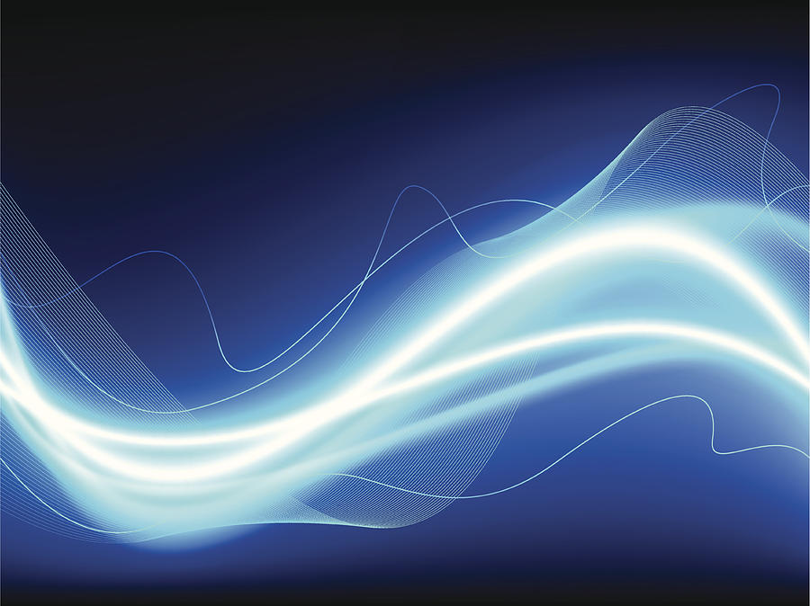 Abstract blue and white light waves Drawing by Niarchos