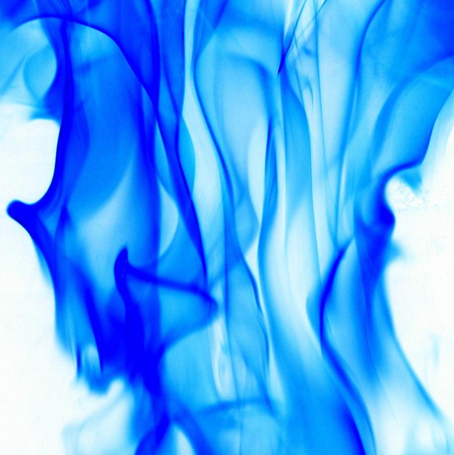 Abstract Photograph - Abstract Blue and White smoke by Patrick Dinneen