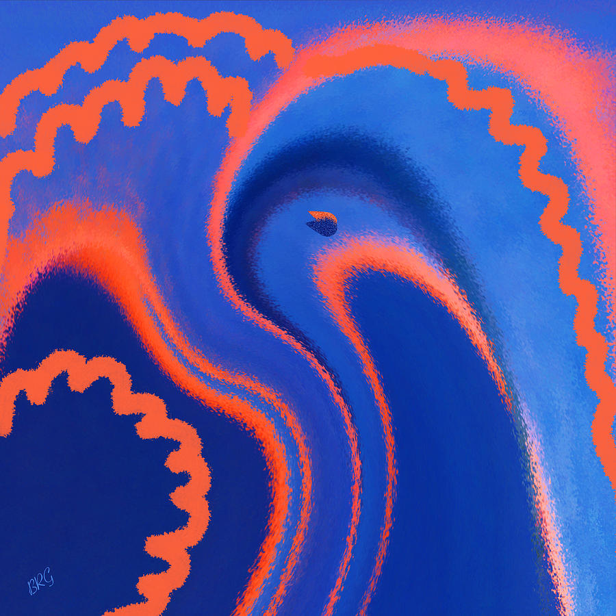 Abstract Blue Bird Digital Art by Ben and Raisa Gertsberg
