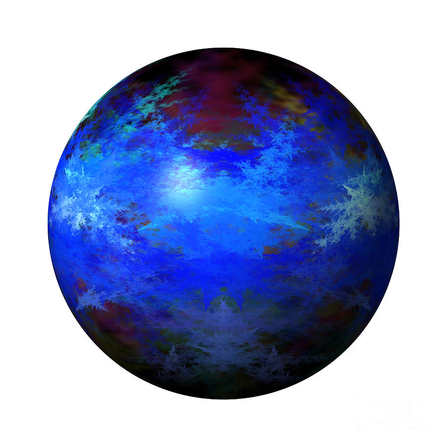Abstract Blue Globe Digital Art by Henrik Lehnerer