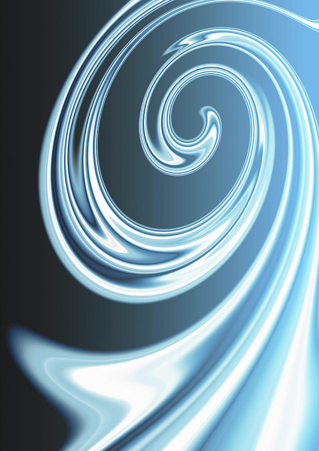 Abstract Blue Liquid Spiral Pattern Photograph by Ikon Images - Pixels