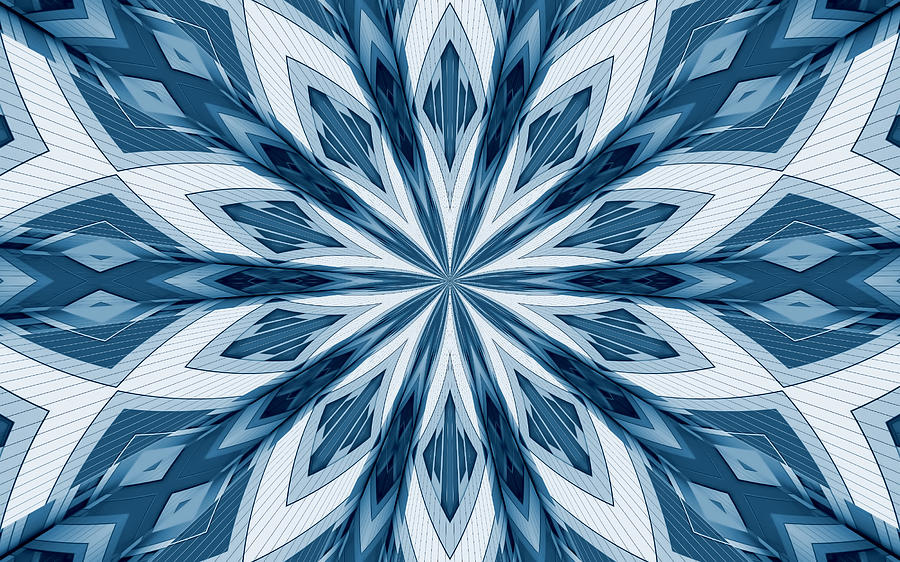 Abstract Digital Art - Abstract Blue Ornamental Constructions Pattern Background 01 by Nenad Cerovic