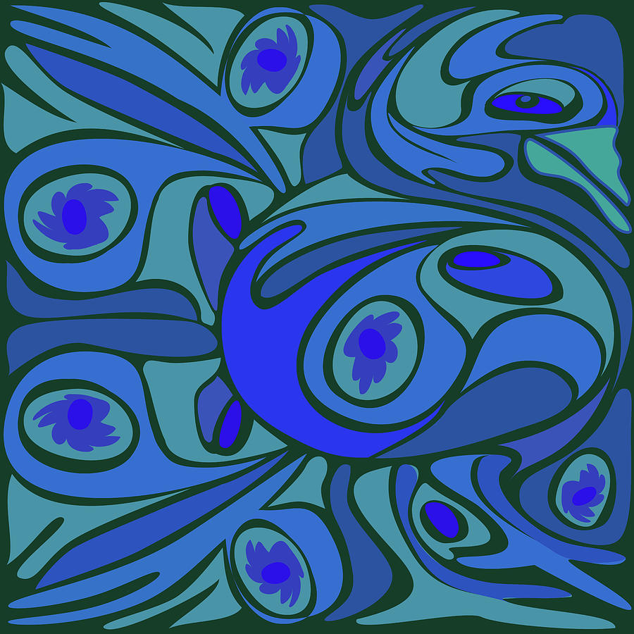Abstract Blue Rooster Pattern From Side Photograph by Charles Harker