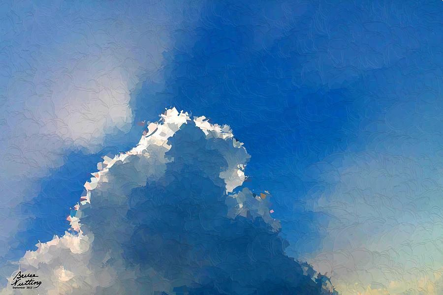 Abstract Blue Sky and Cloud Painting by Bruce Nutting