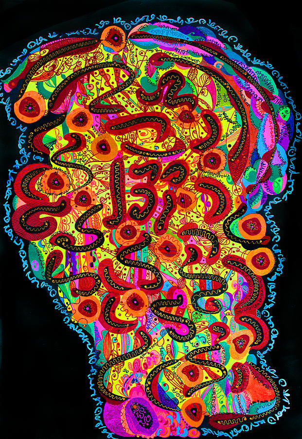 Abstract Drawing - Abstract  Brain by Alex Art