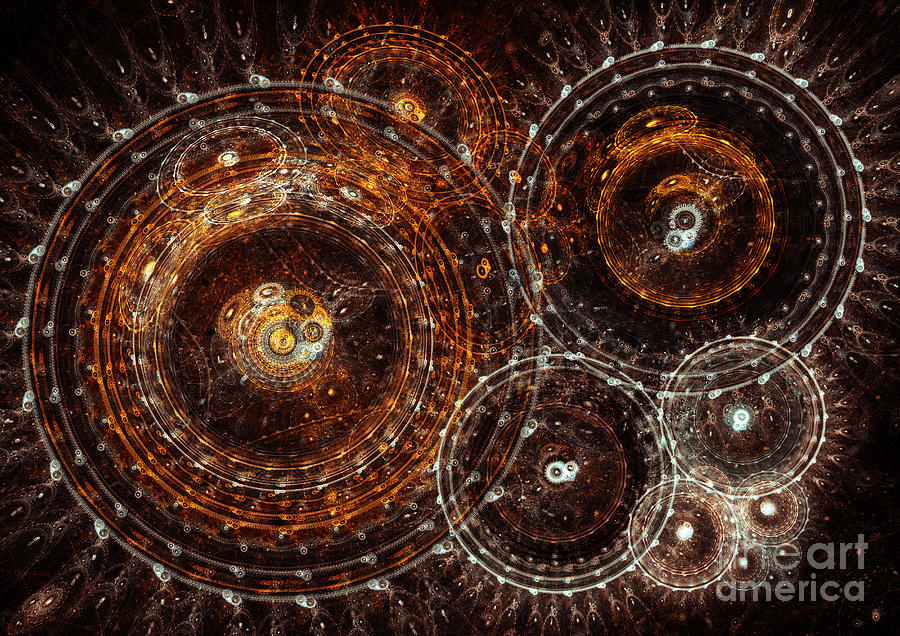 Abstract bronze circle fractal  Digital Art by Martin Capek