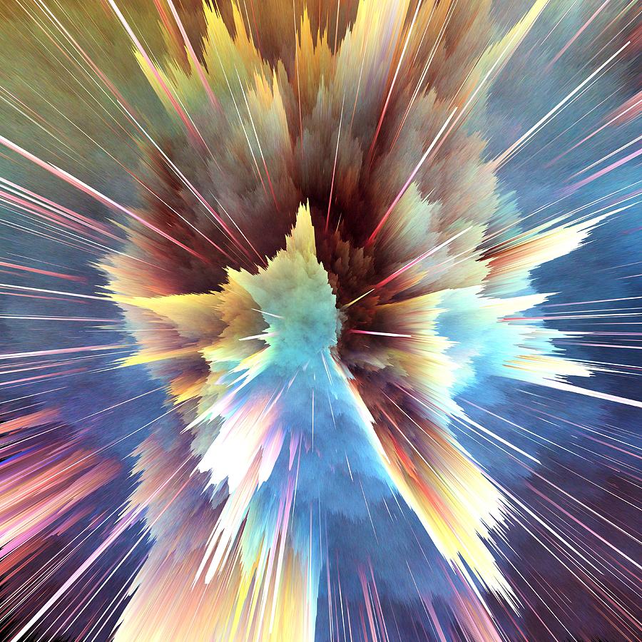 Abstract burst, artwork Drawing by Alfred Pasieka/science Photo Library