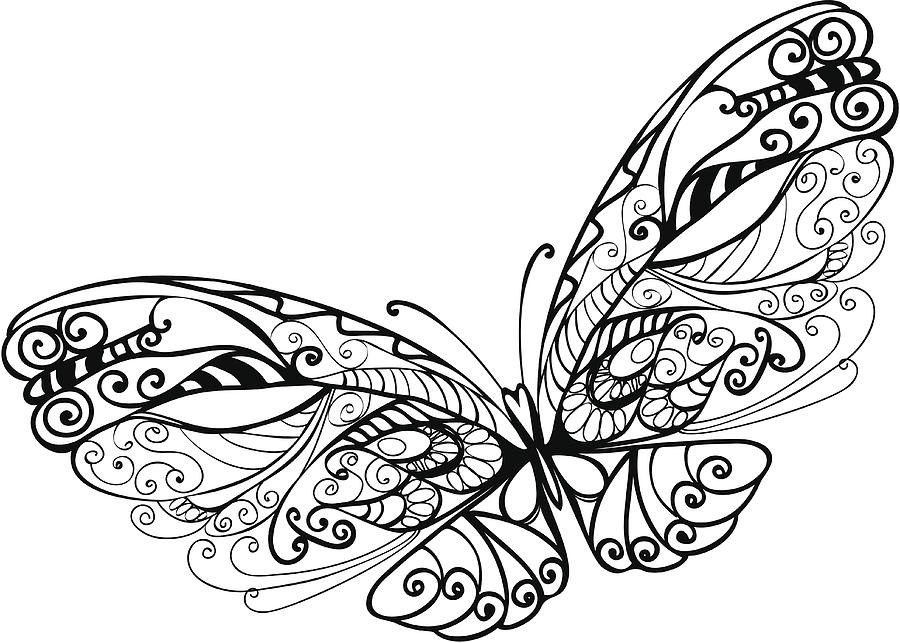 Abstract Butterfly Drawing by Yremesova