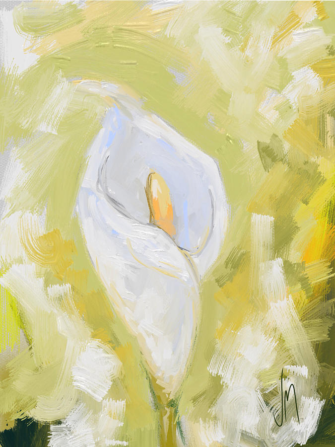Abstract calla lily Painting by Veronica Minozzi