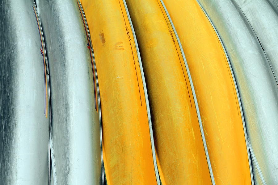 Boat Photograph - Abstract Canoes by Valentino Visentini