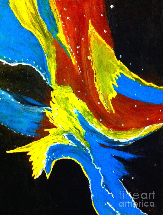 Abstract Celestial Explosion I Painting by Saundra Myles