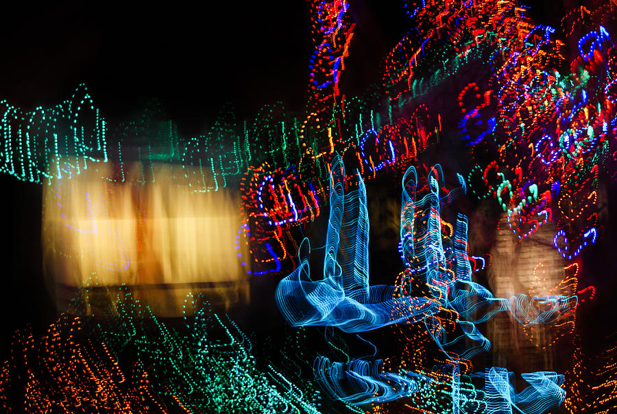 Abstract Christmas Lights - Color Twists and Swirls  Photograph by Georgia Mizuleva