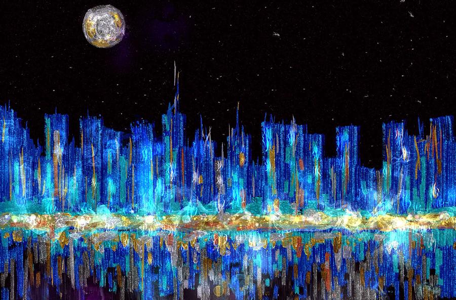 Abstract city skyline Painting by Veronica Minozzi