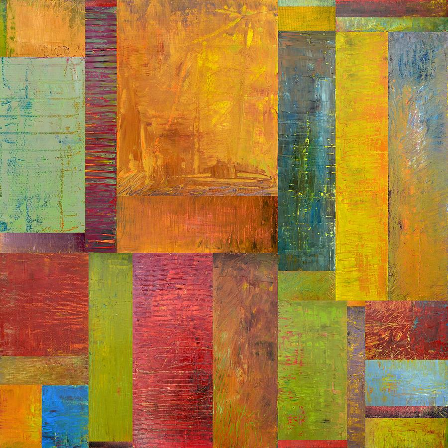 Abstract Painting - Abstract Color Study Collage l by Michelle Calkins