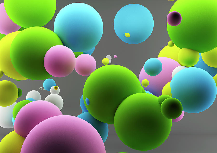 Abstract Colorful Floating Spheres Photograph by Ikon Ikon Images
