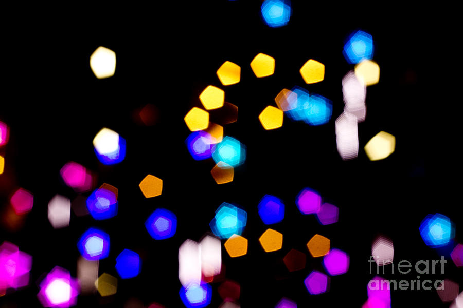 Abstract Colorful Pentagon Shaped Bokeh Lights Photograph by Beverly Claire Kaiya