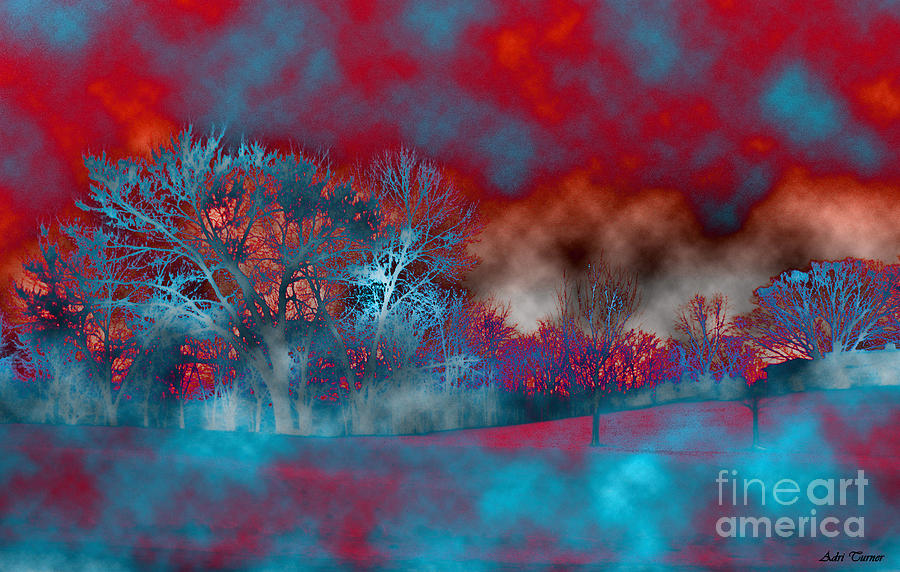 Abstract Colorful Snow Day Digital Art