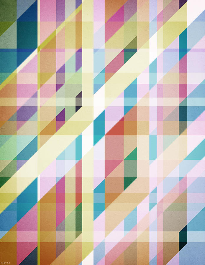 Abstract Colorful Stripes Digital Art by Phil Perkins
