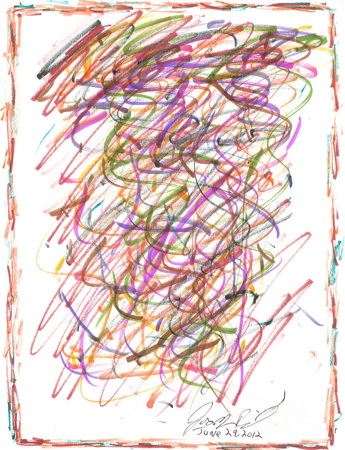 Abstract Confetti Celebration Drawing by Joseph Baril