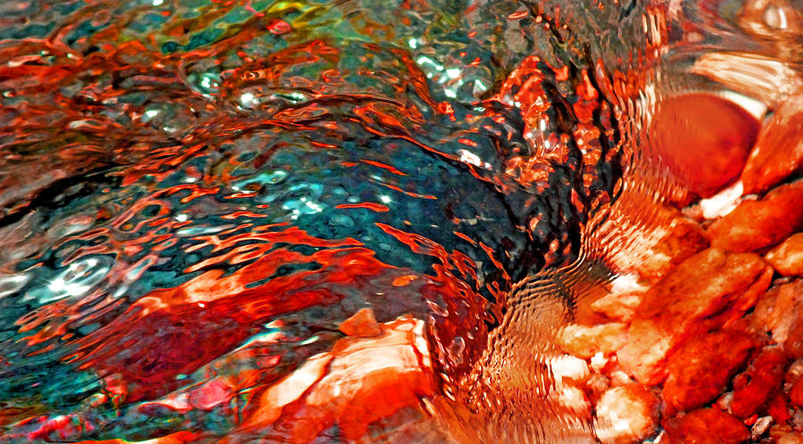Abstract Creek Water 1 Red Photograph by Duane McCullough