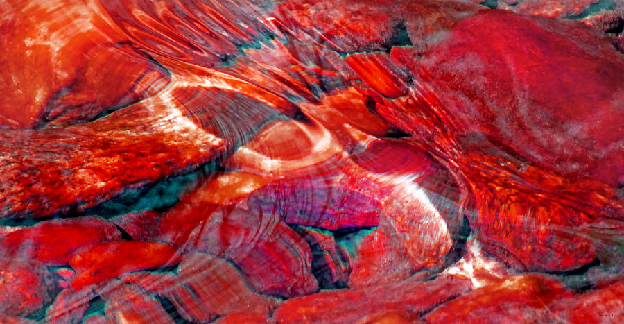 Abstract Creek Water 4 Red Photograph by Duane McCullough