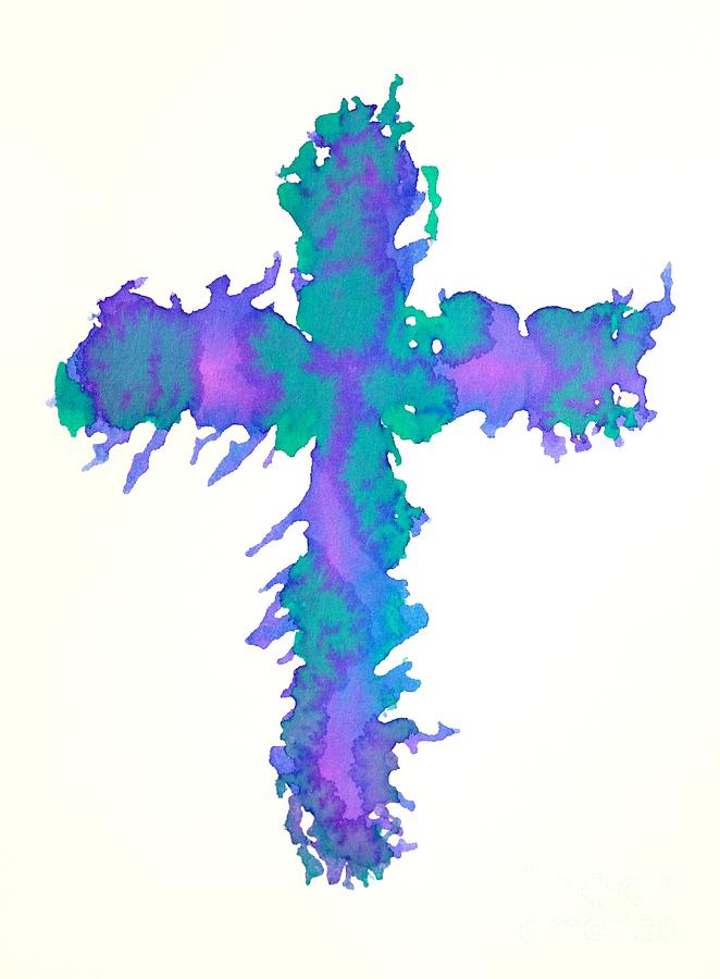 Abstract Cross Painting by Pattie Calfy