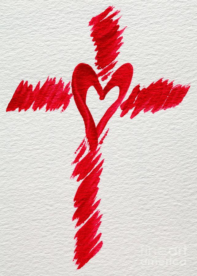 Abstract Cross with Heart Photograph by Pattie Calfy