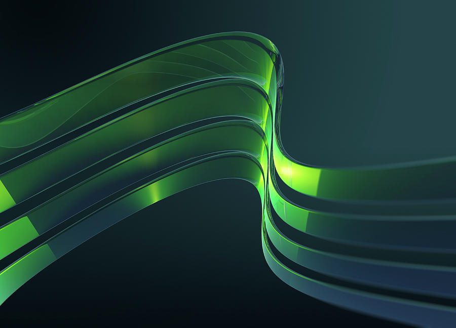 Abstract Curved Green Stripes Photograph by Ikon Images
